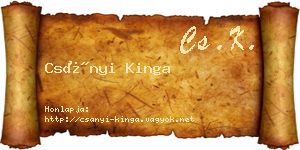 Csányi Kinga névjegykártya