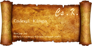 Csányi Kinga névjegykártya